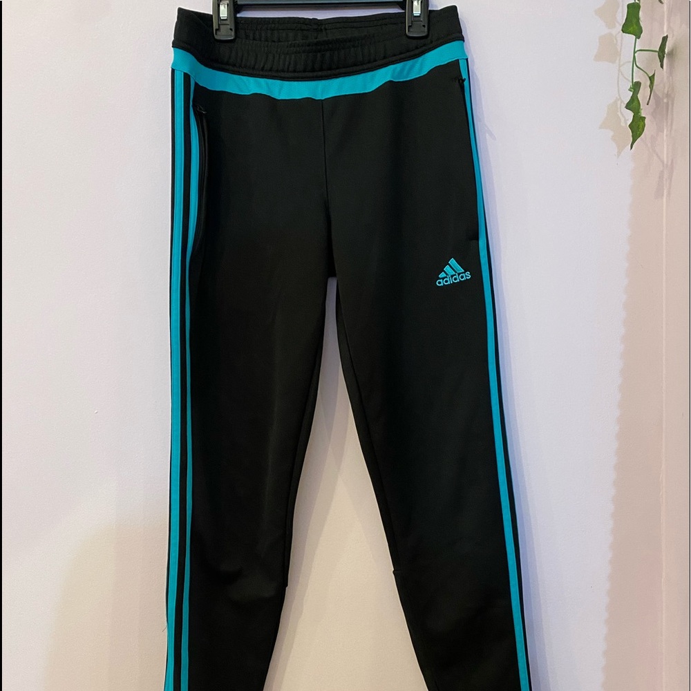 Adidas Active Soccer Pant Joggers. Women’s size Small. Black & Blue. Climacool.